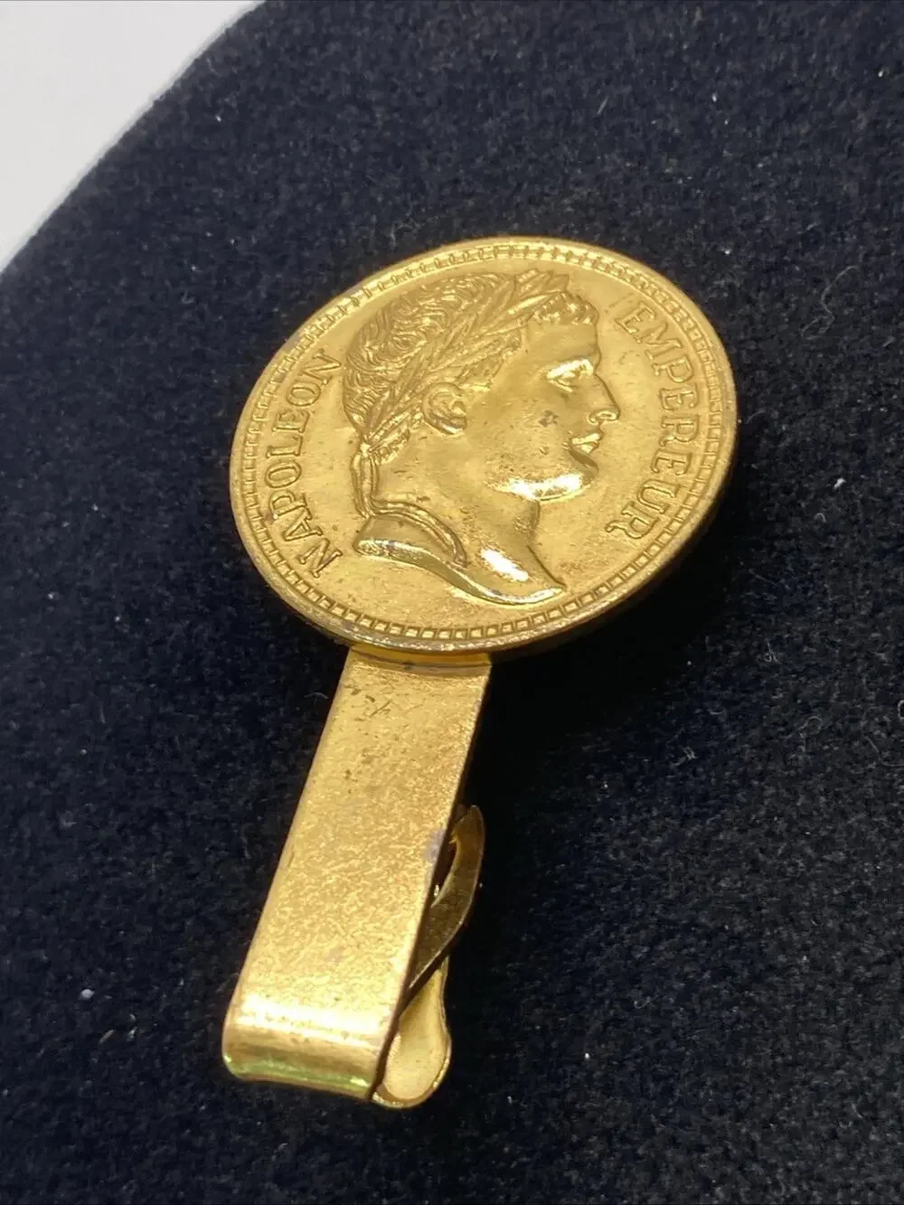Vintage Napoleon Gold Tone Clip Tie Clip